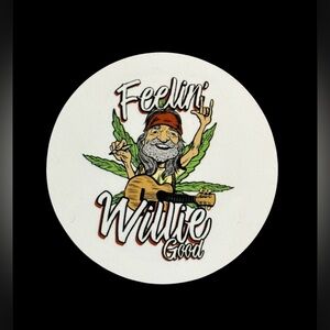 Feelin Willie Good Round Refrigerator Magnet Green And Black New Gift